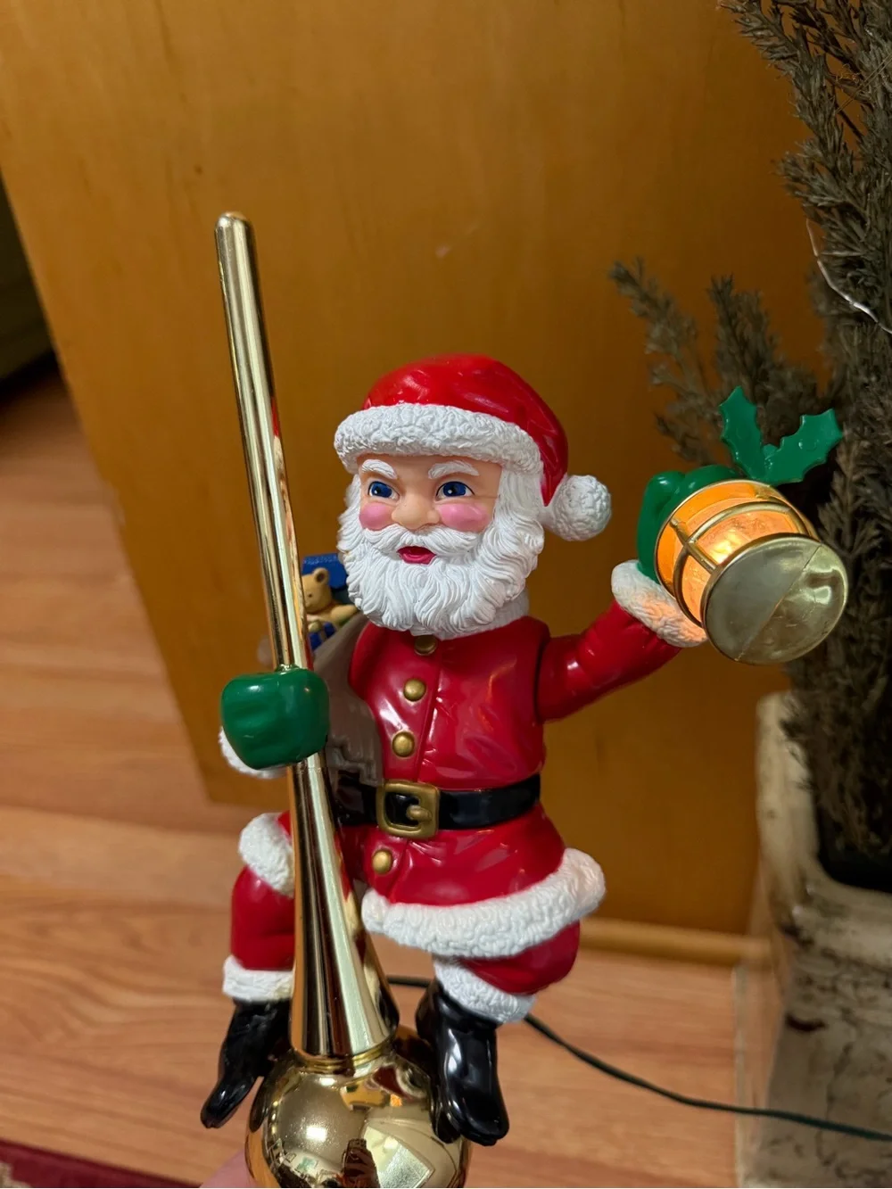 Red Santa Figurine Holiday Lamp - Festive Home Holiday Decor